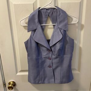 Stylish Lavender Sleeveless Blazer Top